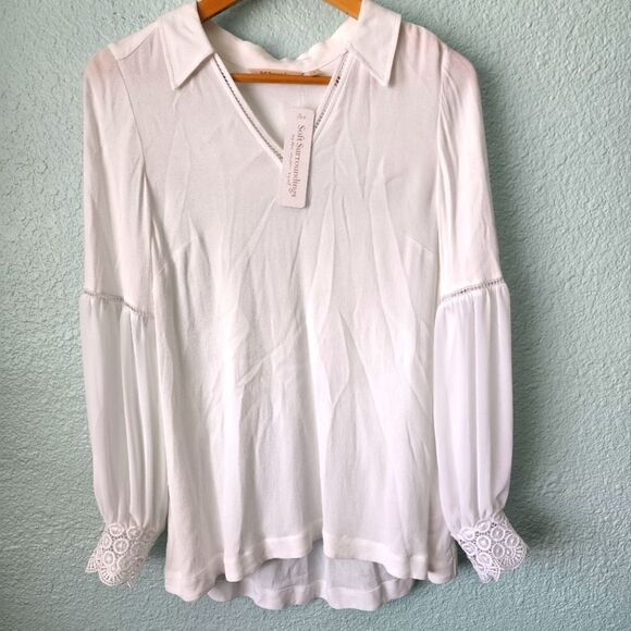 Soft surroundings boho free style tunic blouse - Picture 1 of 14